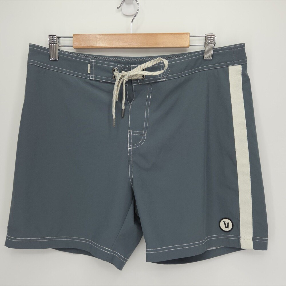 Vuori Mens Puerto Boardshorts Swimming Trunks Blue White Size 32 - Picture 2 of 4